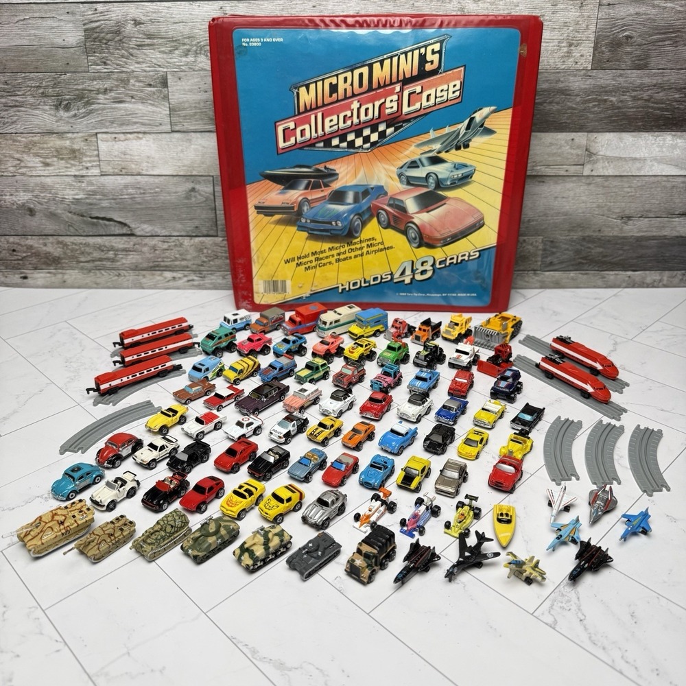 VTG Micro Machines Lot With Carrying Case Cars: 98 Pieces
